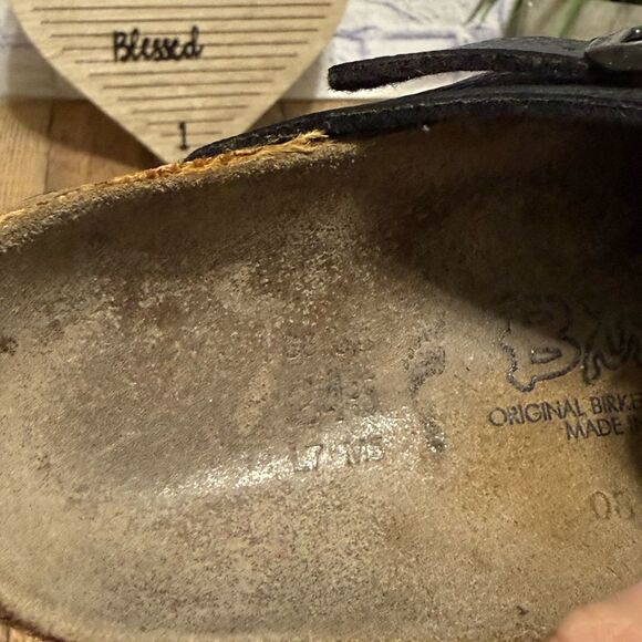 Birkenstock Birkis US L 7 M 5 Black Pebbled Camden Close Toe Clog Mule buckle - Picture 11 of 14